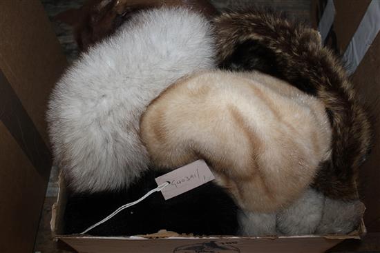 Collection of mink hats etc